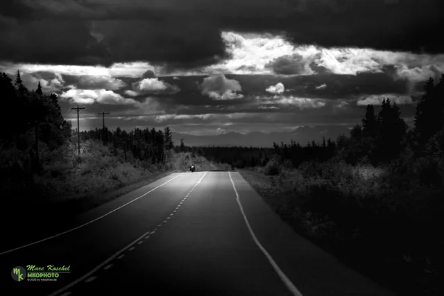 Biker on Highway 7